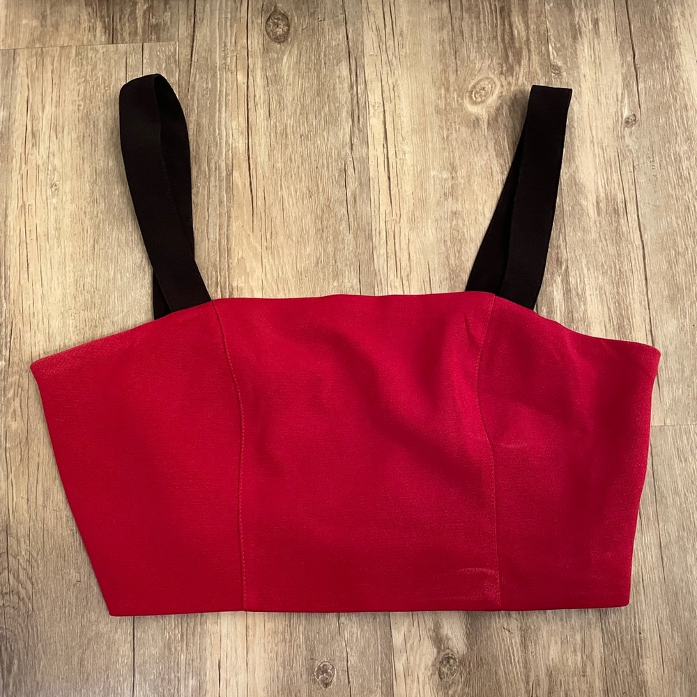 Line & Dot Rosie Red Crop Top